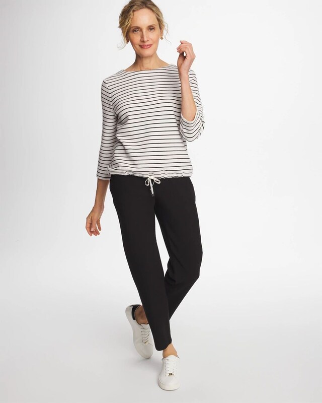 Zenergy Striped Ottoman Drawstring Top - image 2